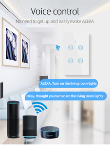 Ce RoHS chúng tôi Mexico Brazil Wifi 1/2/3/4 băng đảng cảm ứng lõm Bảng điều chỉnh tuya Alexa thông minh ánh sáng Tường chuyển đổi điện interruptor Wi-Fi - Product Image 4