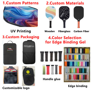 Oem mái chèo vợt chất lượng cao bề mặt màu đen 16mm T700 gen4 lõi sợi Carbon điện pickleball mái chèo tùy chỉnh thiết kế - Product Image 4