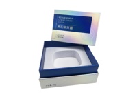 Boîte cosmétique rigide de luxe écologique avec emballage haut et bas, coffret cadeau crème contour des yeux, logo gaufré, plateau en éponge