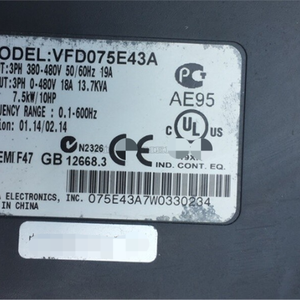 สินค้าใหม่แท้ราคาถูก VFD075E43A ผลิตภัณฑ์ระบบอัตโนมัติ ตัวควบคุม PLC แบบตั้งโปรแกรมได้ Vfd075e43a ของแท้ใหม่เอี่ยมพร้อมส่ง - Product Image 1