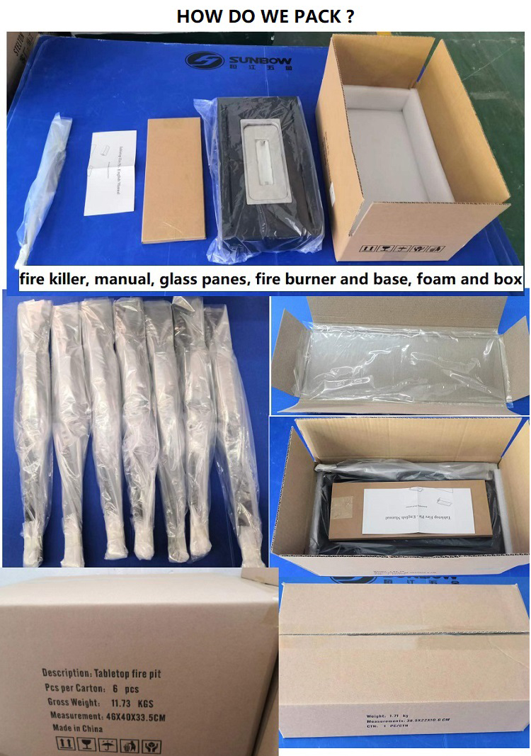 Portable Ventless Indoor Bioethanol Fireplace Metal Tabletop