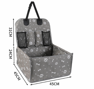 Funda Acolchada para Asiento Trasero de Mascotas, Protector de Asiento de Coche Convertible para Perros con Bolsillos de Malla y Estampado de Huesos de Pata para Viajes - Product Image 6