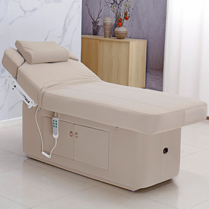 Cama de Salón de Belleza de Lujo en Color Beige, con 2 Motores Eléctricos, Mesa de Masaje, Silla Cosmética para Spa Facial - Product Image 5