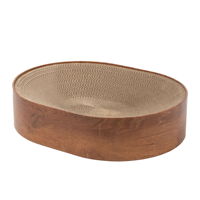 Vente en gros : Lit de repos pour chat et griffoir interactif pour chat, design ondulé ovale, protection intégrée, jouet d'entraînement pour chaton