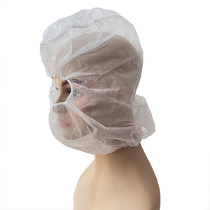 Gorro desechable blanco de polipropileno de 15 g/m² para protección facial completa, antipolvo, tipo astronauta, no tejido, venta al por mayor de fábrica - Product Image 1