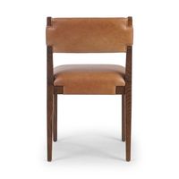 Chaise de salle à manger moderne en cuir marron pour restaurant, chaise en chêne, vente en gros.