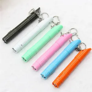 Creative Multifunctional Whistle LED Light Telescopic Ballpoint Pen Outdoor Travel Multipurpose Keychain Pen