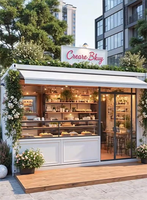 Maison mobile modulaire à 2 étages, bâtiment préfabriqué en conteneur pour commerce de détail et magasin de produits alimentaires et de boissons