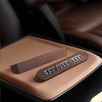 Plaque de numéro de téléphone en bois naturel pour tableau de bord de voiture, panneau de stationnement temporaire, affichage de numéro de téléphone à aimant puissant