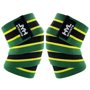 HYL-2631 custom logo elastic bodybuilding powerlifting knee wraps