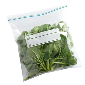 Costume claro transparente duplo zip lock saco para armazenamento de alimentos saco plástico congelador