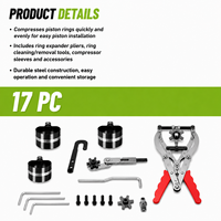 Kit de compresseur de segments de piston avec ensemble d'expander et de nettoyeur de segments de piston pour outils de réparation de moteurs automobiles