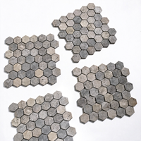 Carrelage mural extérieur moderne en céramique imitation brique rouge hexagonale avec support en maille, antidérapant, épaisseur 12 mm, 300x300 mm, finition mate