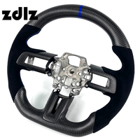 Volante Personalizado de Fibra de Carbono Mate con Cuero Negro para Ford Mustang Shelby 2018 2019 2020 2021, Interior de Auto