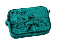 Fermeture éclaire de luxe, sac de voyage professionnel avec paillettes pour femmes, pochette de maquillage et de beauté, en velours rose, avec Logo brodé