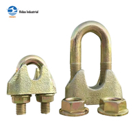 HIDEA Collier de serrage pour câble en acier malléable de type B JIS EN13411-5 Annexe, 5mm 40mm, électrogalvanisé, avec boulon en U
