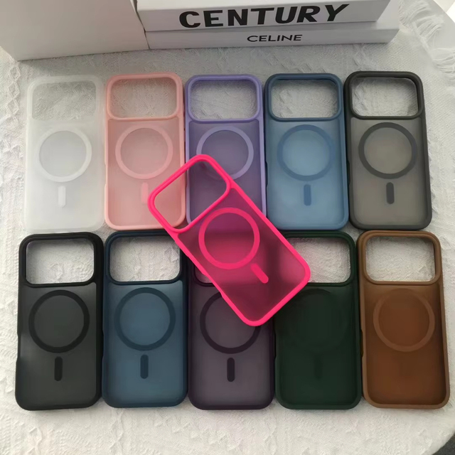 Wholesale Factory Price TPU Shockproof Matte Pure Color Mobile Phone Case Magnetic for 11 12 13 14 15 16 17 Pro Max