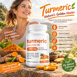 Complément de Curcuma et Curcumine 95% en Capsules avec Vitamine C, <span class=keywords><strong>Propolis</strong></span> d'Abeille, Gingembre, Poivre Noir et Huile MCT en Poudre – 120 Gélules - Product Image 2