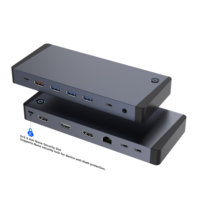 13 in 1 Thunderbolt 4 USB C Docking Station Dual DP 4K60Hz RJ45 1Gbps PD 100W USB 3.2 10Gbps Audio Multiport Hub