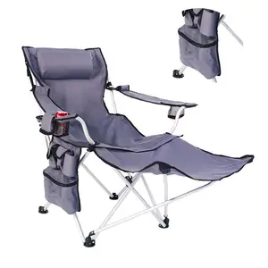 Outdoor Draagbare Vouwen Stoel Strand Fauteuil Klapstoel Camping Leunen Met Voetensteun