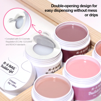 Gel Constructeur de Couleur 2-en-1 en Gros 30g dans un Pot à Double Ouverture Anti-Salissure, Étiquette Privée Personnalisée, Gel Dur Autolissant à Faible Chaleur
