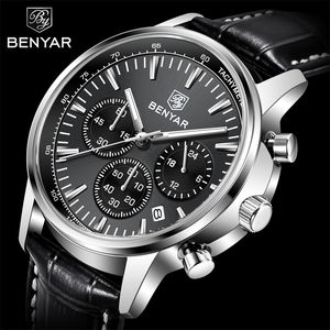 Reloj de Cuarzo BENYAR 5213 para Hombre, Calendario, Moda, Resistente al Agua, Correa de Cuero, Multifuncional, Luminoso, Casual, de Negocios - Product Image 2