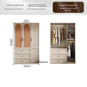 Crème française grande <span class=keywords><strong>armoire</strong></span> en bois massif Vintage <span class=keywords><strong>rotin</strong></span> moderne Simple <span class=keywords><strong>armoire</strong></span> de rangement pour <span class=keywords><strong>la</strong></span> maison chambre hôtels salon Villa - Product Image 4
