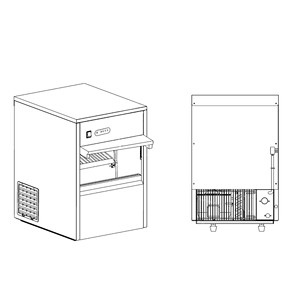 Macchina per il ghiaccio commerciale in acciaio inox da 24 pollici con refrigeratore d'acqua integrato per uso in cucina - Product Image 3