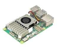 Ventilateur de refroidissement PWM à vitesse réglable pour Raspberry Pi 5, dissipateur thermique en aluminium 5V/12V avec roulement à bille pour boîtier d'ordinateur