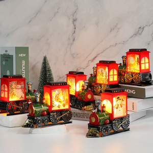 LED Máy tính để bàn ánh sáng ban đêm Giáng sinh Train Snowman Hươu cây đèn chuyển đổi-powered Nhựa Bàn đèn lồng Kid của kỳ nghỉ Đảng trang trí nội thất bảng - Product Image 1