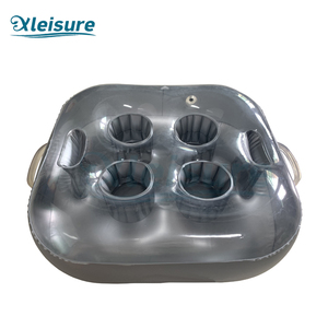 Inflatable spa bar for outdoor Pools with 6 holes, Floating Drink tray wine holder with plastic handles