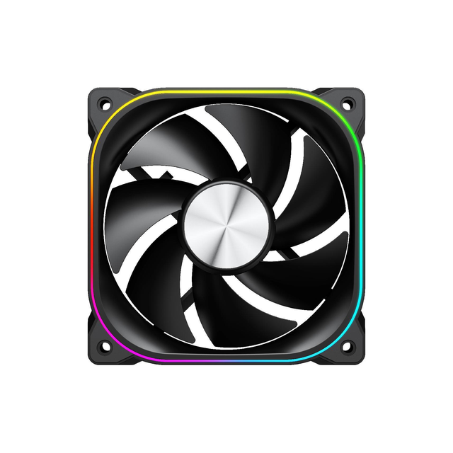 Large 12cm RGB PC Case Fan Low Noise Computer Cooling 4-Pin Fan High Air Volume for Quiet PC Case