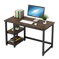 Bureau d'ordinateur de style industriel moderne pour la maison et le bureau, petit bureau d'étude avec étagères de rangement en bois