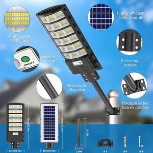 Farolas Solares con LED, Clasificación IP65, Sensor de Luz, Batería Incluida, Montaje en Pared para Jardín, Panel Solar y Luminaria - Product Image 2