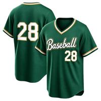 Maillot de baseball col en V vierge personnalisable avec logo et numéro par sublimation, en maille polyester respirante, pour hommes et jeunes, fourniture directe usine