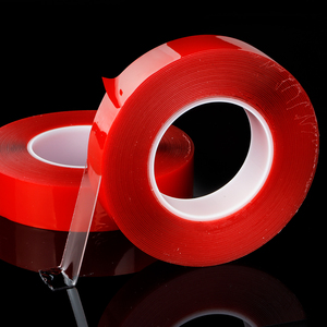 Cinta Adhesiva de Doble Cara Transparente, Súper Resistente, Sin Costuras, Gruesa, de Fondo Rojo, Lavable y Reutilizable - Product Image 3