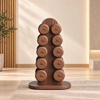 Ensemble d'haltères en bois de luxe 1-10 kg, 20 pièces avec support de rangement vertical, logo personnalisé, poids pour la musculation à domicile
