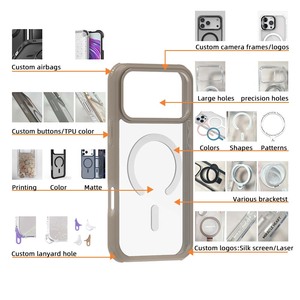 Tùy Chỉnh Sang Trọng Thiết Kế Thương Hiệu Trường Hợp Điện Thoại Cho Iphone 17 Pro Trong Suốt Magnetic Chống Sốc Điện Thoại Bìa Với Nhẫn Máy Ảnh Chủ - Product Image 3