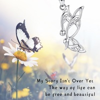 Collier à pendentif papillon en argent sterling 925