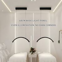 Lampe de plafond demi-lune rose 48W PMU pour extension de cils et tatouage, éclairage LED beauté en arc demi-cercle 28 pouces pour salon de manucure