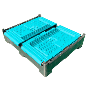 Ventilated Storage Shipping <strong>Folding</strong> Size <strong>Plastic</strong> <strong>Crate</strong> Manufacturer Wholesale Price Moving Turnover Logistic Pallet Box