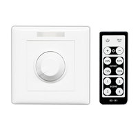 Regulador de intensidad de señal analógica de 0-10V de doble canal con alimentación CA y control manual por perilla para controladores LED profesionales y balastros fluorescentes
