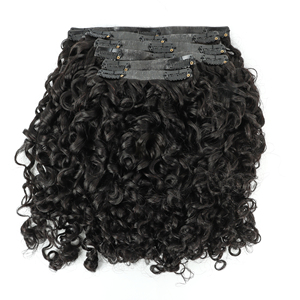 Estensioni per Capelli a <span class=keywords><strong>Clip</strong></span> Senza Cuciture 12A Grade, 100% Capelli Umani Vergini Ricci Colore Naturale, Vendita Calda 2025 - Product Image 2