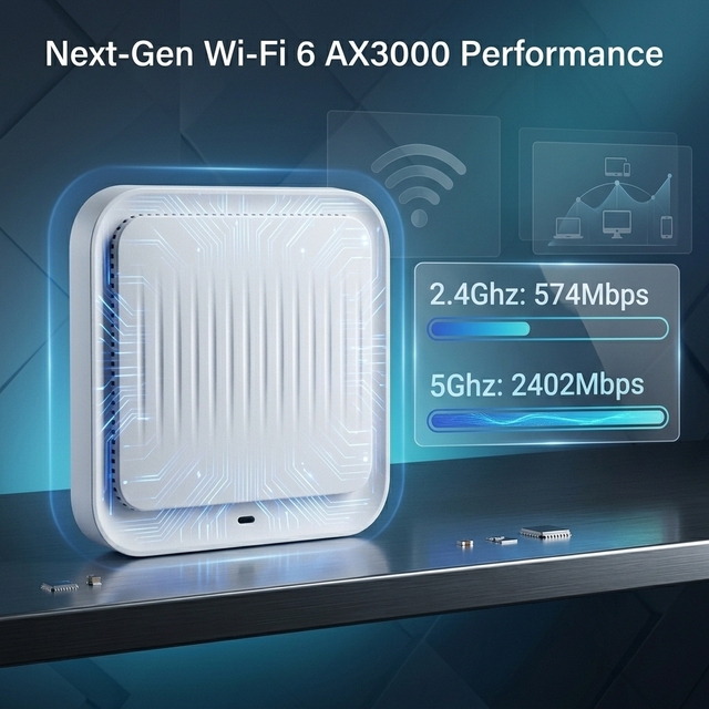 Yeacomm CP3000 Wi-Fi 6 AX3000 Indoor Ceiling Wireless Access Point Dual Band 3000Mbps Gigabit POE Wave2 MU-MIMO Hotel School