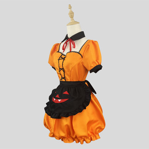 Zixiao Halloween <b>Pumpkin</b> Maid <b>Costume</b> Orange <b>Adult</b> Women Cosplay Outfit Lolita Style - Product Image 2