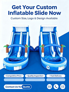 Toboggan aquatique gonflable tropical géant à double piste avec piscine amovible, château gonflable pour enfants, idéal pour les parcs d'attractions - Product Image 6