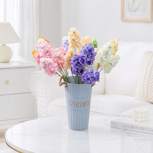 Bouquet de fleurs artificielles de haute qualité en soie de jacinthe de raisin à 3 têtes, style Instagram, pour arrangement de vase de balcon ou centre de table - Product Image 2
