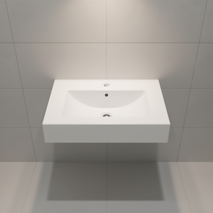 Lavabo Rettangolare in Ceramica Bianca 24x18 Pollici con Troppopieno per Bagno - Product Image 2