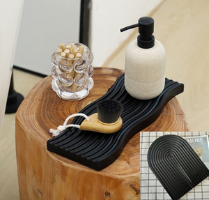 Fabbrica diretta in legno vassoio di servizio arco ondulato forma rettangolare acqua Ripple bordo pomeriggio tè Snack piatto per la casa decorativa - Product Image 5