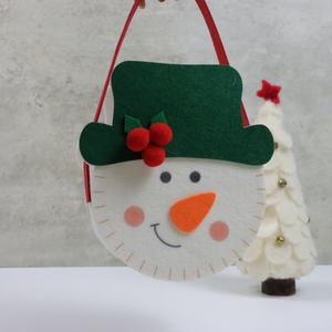 Bolsa de Regalo Navideña para Niños, Redonda, Duradera, Plegable, de Fieltro de Poliéster, Bolsa para Dulces, Bolsa Decorativa para Nochebuena - Product Image 2